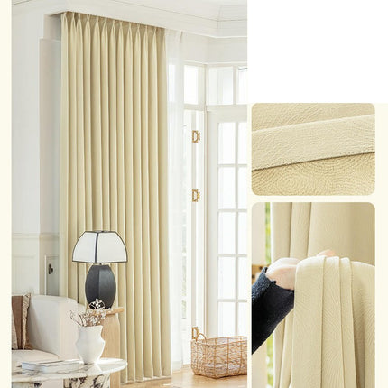 2 Panels Chenille Blackout Curtains Window Drapes for Living Room Hooks Top