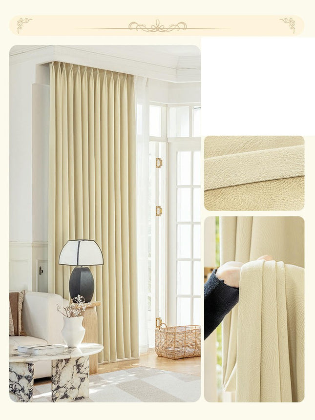 2 Panels Chenille Blackout Curtains Window Drapes for Living Room Hooks Top