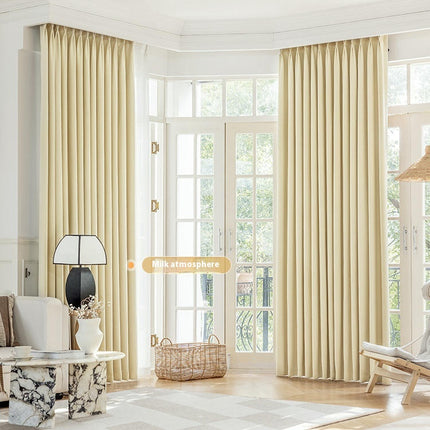 2 Panels Chenille Blackout Curtains Window Drapes for Living Room Hooks Top