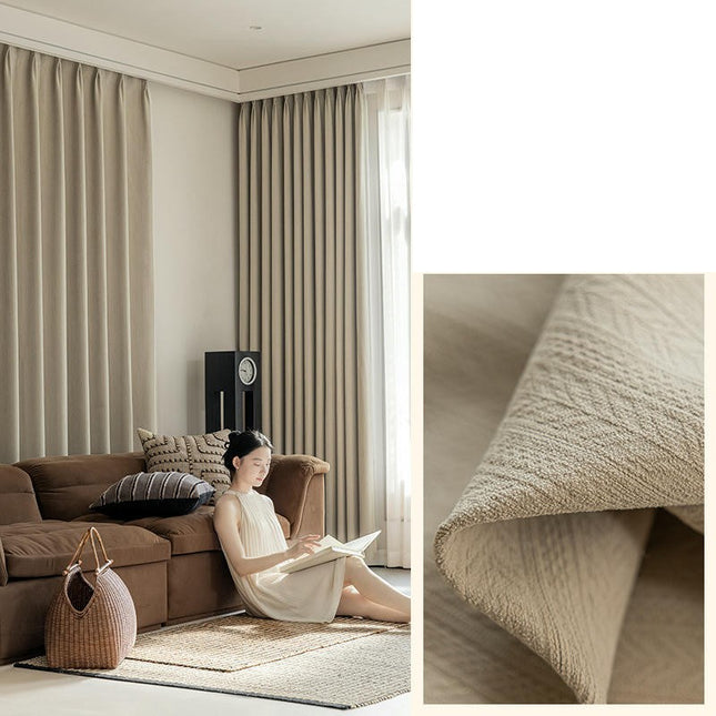 2 Panels Modern Solid Blackout Curtains Thermal Insulated Drapes Grommet Tops