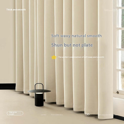 Modern 2 Panels Solid Blackout Curtains Thermal Drapes for Living Room Hooks Top