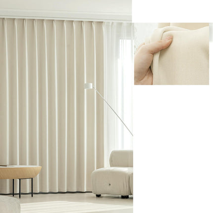 Modern 2 Panels Solid Blackout Curtains Thermal Drapes for Living Room Hooks Top