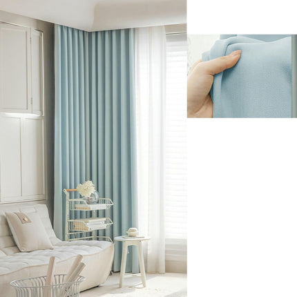 Modern 2 Panels Solid Blackout Curtains Thermal Drapes for Living Room Hooks Top