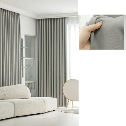 Modern 2 Panels Solid Blackout Curtains Thermal Drapes for Living Room Hooks Top