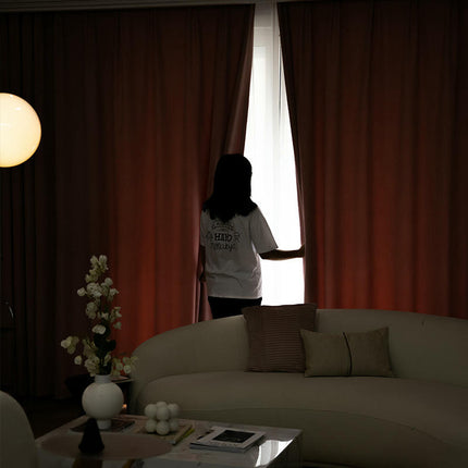 Solid Blackout Curtains Thermal Drapes for Living Room 2 Panels Grommet Top