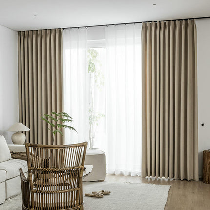 Natural Curtains 2 Panels Blackout Drapes for Bedroom Living Room Hooks Top