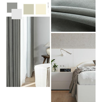 Natural Curtains 2 Panels Blackout Drapes for Bedroom Living Room Hooks Top