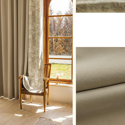 2 Panels Vintage Print Thermal Insulated Blackout Curtains Drapes Hooks Top