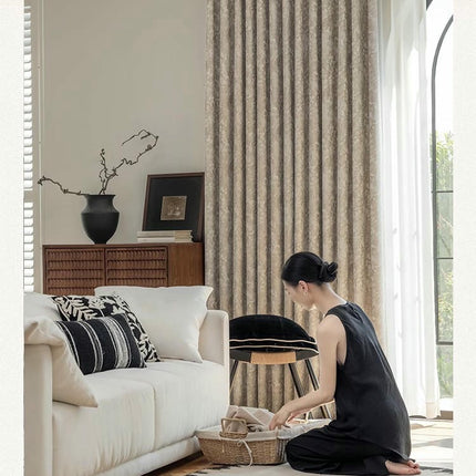 2 Panel Set Vintage Blackout Darkening Window Curtain Drapes for Room Hooks Top