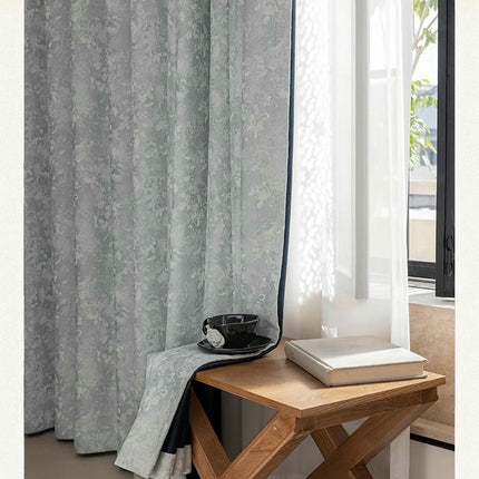 2 Panel Set Vintage Blackout Darkening Window Curtain Drapes for Room Hooks Top