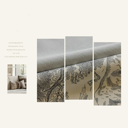 2 Panels Modern Print Thermal Blackout Curtains for Living Room Hooks Top