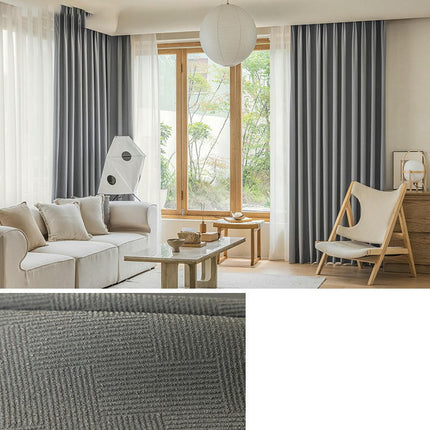 2 Panels Light Blocking Thermal Insulated Curtain Blackout Curtains Hooks Top