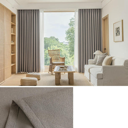 2 Panels Light Blocking Thermal Insulated Curtain Blackout Curtains Hooks Top