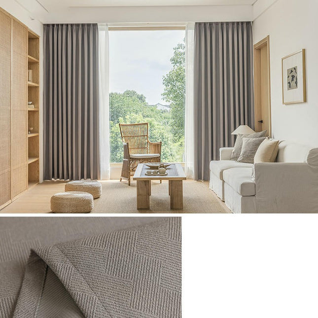 2 Panels Light Blocking Thermal Insulated Curtain Blackout Curtains Hooks Top
