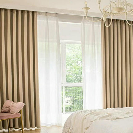 2 Panels Modern Simple Blackout Curtains Thermal Insulated Drapes Grommet Tops
