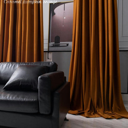 2 Panels Velvet Modern Blackout Curtains for Living Room Grommet Tops