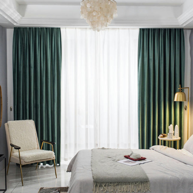 2 Panels Velvet Drapes Modern Blackout Curtains for Living Room Grommet Tops