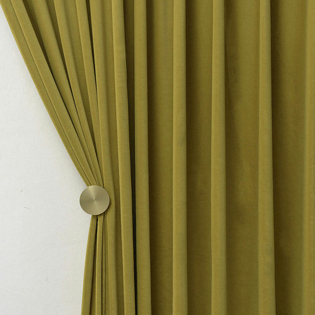 2 Panels Velvet Thermal Insulated Curtains Blackout Window Curtains Grommet Tops