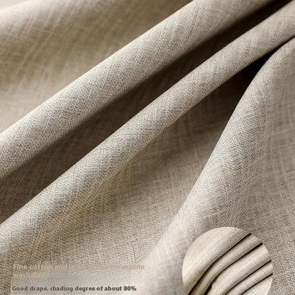 2 Panels Linen Blackout Curtains Thermal Insulated Noise Reducing Grommet Tops