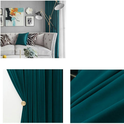 2 Panels Soft Blackout Curtains Velvet Living Room Curtain Drapery Grommet Tops 2