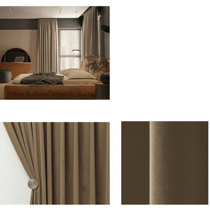 2 Panels Soft Blackout Curtains Velvet Living Room Curtain Drapery Grommet Tops 1