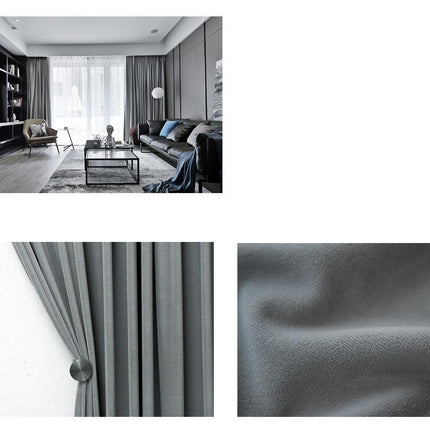 2 Panels Soft Blackout Curtains Velvet Living Room Curtain Drapery Grommet Tops 2