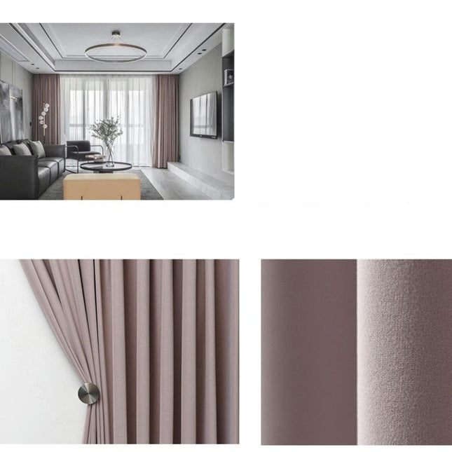2 Panels Soft Blackout Curtains Velvet Living Room Curtain Drapery Grommet Tops 1