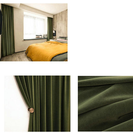 2 Panels Soft Blackout Curtains Velvet Living Room Curtain Drapery Grommet Tops 2