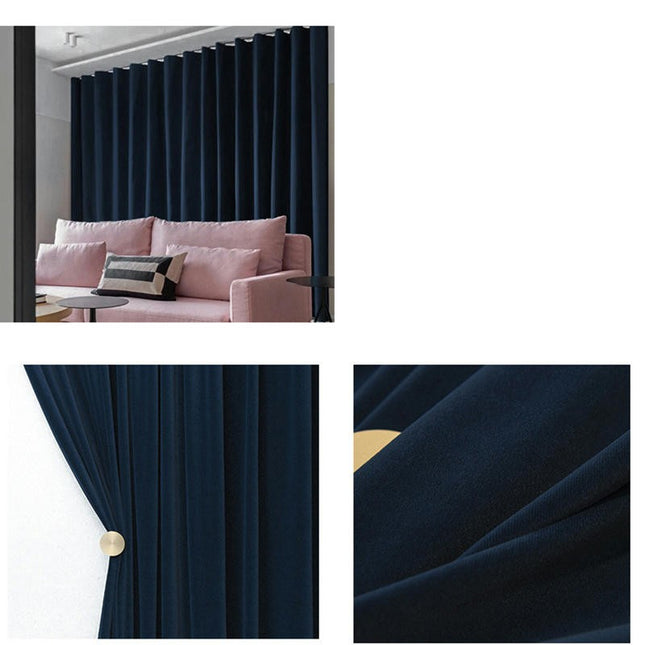 2 Panels Soft Blackout Curtains Velvet Living Room Curtain Drapery Grommet Tops 2