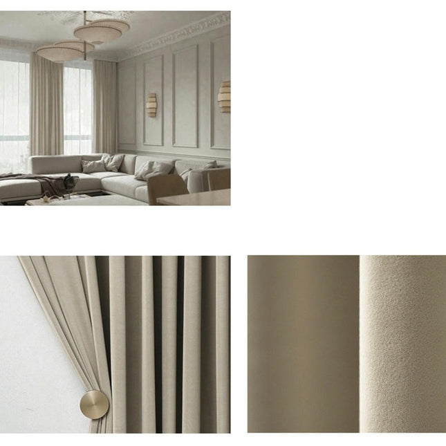 2 Panels Soft Blackout Curtains Velvet Living Room Curtain Drapery Grommet Tops