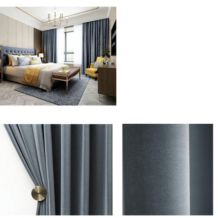 2 Panels Soft Blackout Curtains Velvet Living Room Curtain Drapery Grommet Tops 1