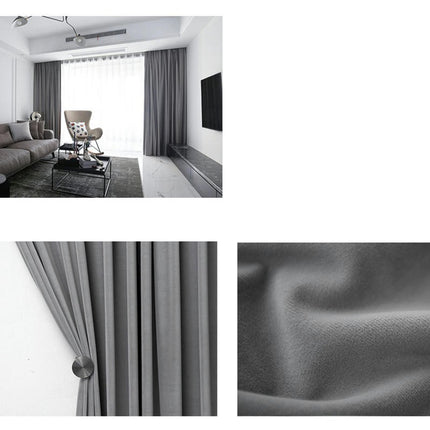 2 Panels Soft Blackout Curtains Velvet Living Room Curtain Drapery Grommet Tops 1