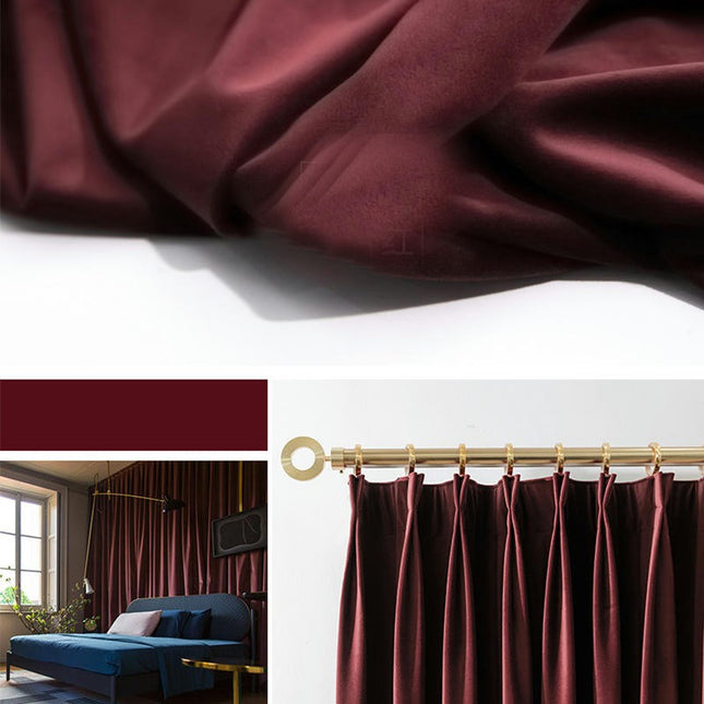 Velvet Blackout Thermal Insulated Curtains 2 Panels for Living Room Hooks Top