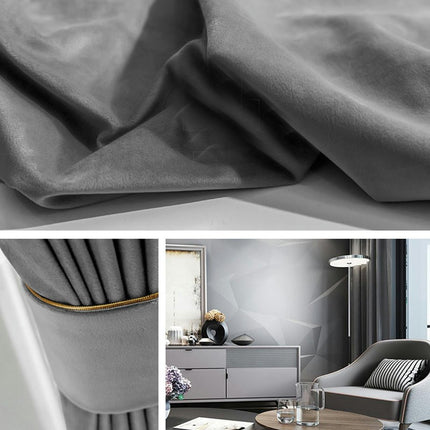 Velvet Blackout Thermal Insulated Curtains 2 Panels for Living Room Hooks Top