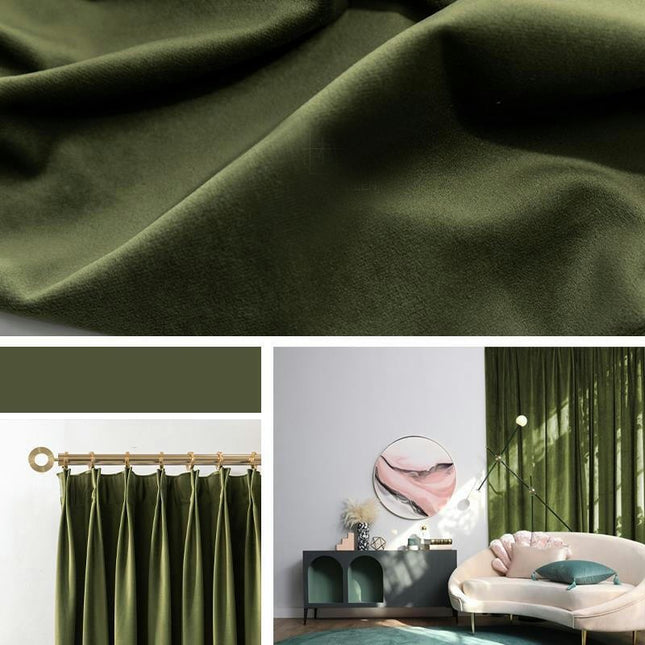 Velvet Blackout Thermal Insulated Curtains 2 Panels for Living Room Hooks Top