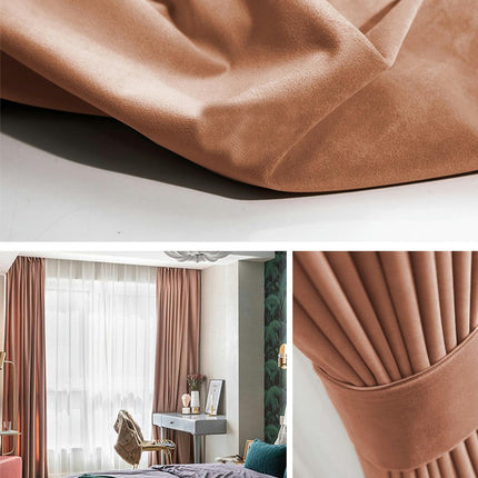 Velvet Blackout Thermal Insulated Curtains 2 Panels for Living Room Hooks Top 1