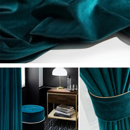 Velvet Blackout Thermal Insulated Curtains 2 Panels for Living Room Hooks Top 1