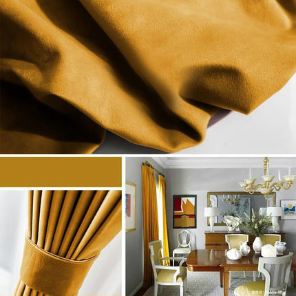 Velvet Blackout Thermal Insulated Curtains 2 Panels for Living Room Hooks Top