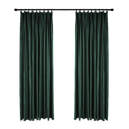 Velvet Blackout Thermal Insulated Curtains 2 Panels for Living Room Hooks Top