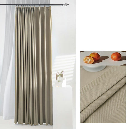 2 Panels Textured Blackout Curtains Light Blocking Thermal Curtain Hooks Top
