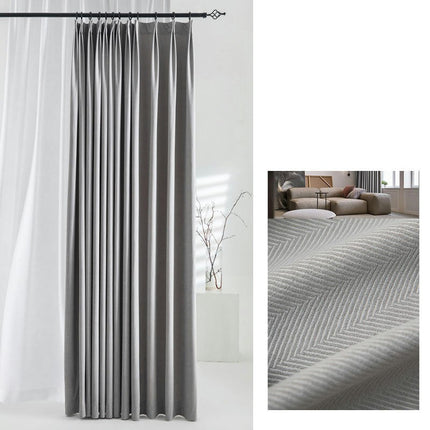 2 Panels Textured Blackout Curtains Light Blocking Thermal Curtain Hooks Top