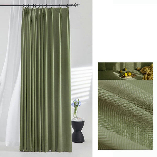 2 Panels Textured Blackout Curtains Light Blocking Thermal Curtain Hooks Top
