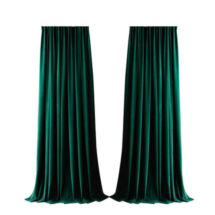 2 Panels Green Velvet Blackout Curtains Drapes for Living Room Grommet Tops