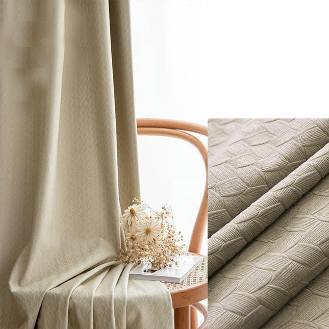 Woven Pattern Curtains 2 Panels Set, Blackout Curtains& Drapesr Grommet Tops