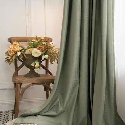Woven Pattern Curtains 2 Panels Set, Blackout Curtains& Drapesr Grommet Tops 2