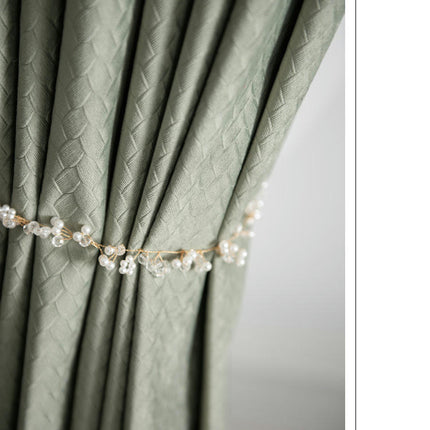 Woven Pattern Curtains 2 Panels Set, Blackout Curtains& Drapesr Grommet Tops