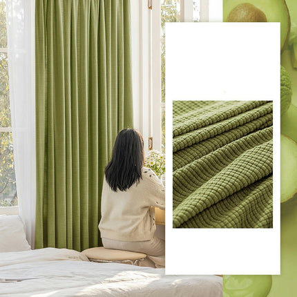 Chenille Blackout Curtain 2 Panels Curtain for Living Room Grommet Tops