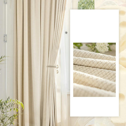 Chenille Blackout Curtain 2 Panels Curtain for Living Room Grommet Tops
