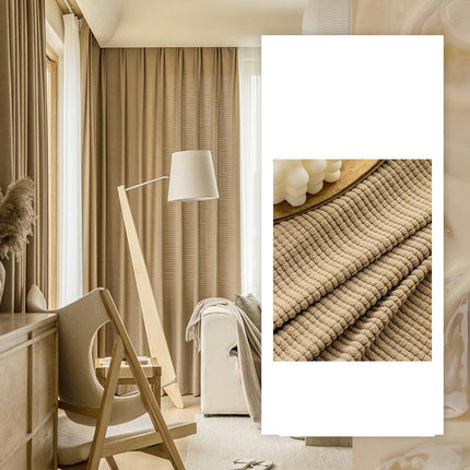 Chenille Blackout Curtain 2 Panels Curtain for Living Room Grommet Tops