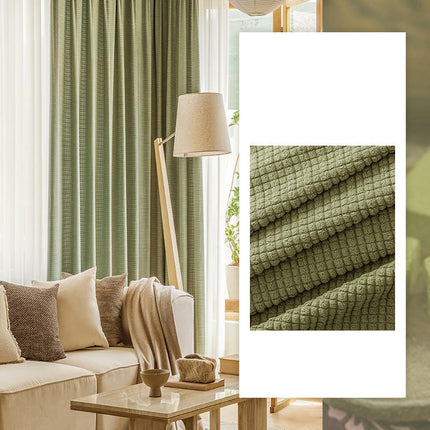 Chenille Blackout Curtain 2 Panels Curtain for Living Room Grommet Tops
